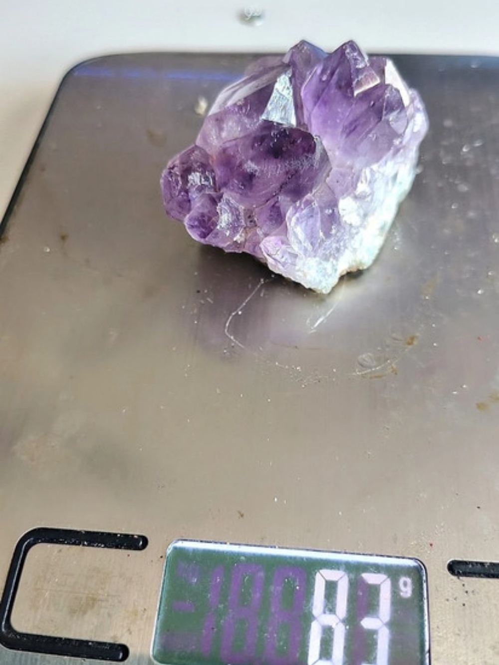 Amethyst Crystal Specimen in Purple & White 83 Gr